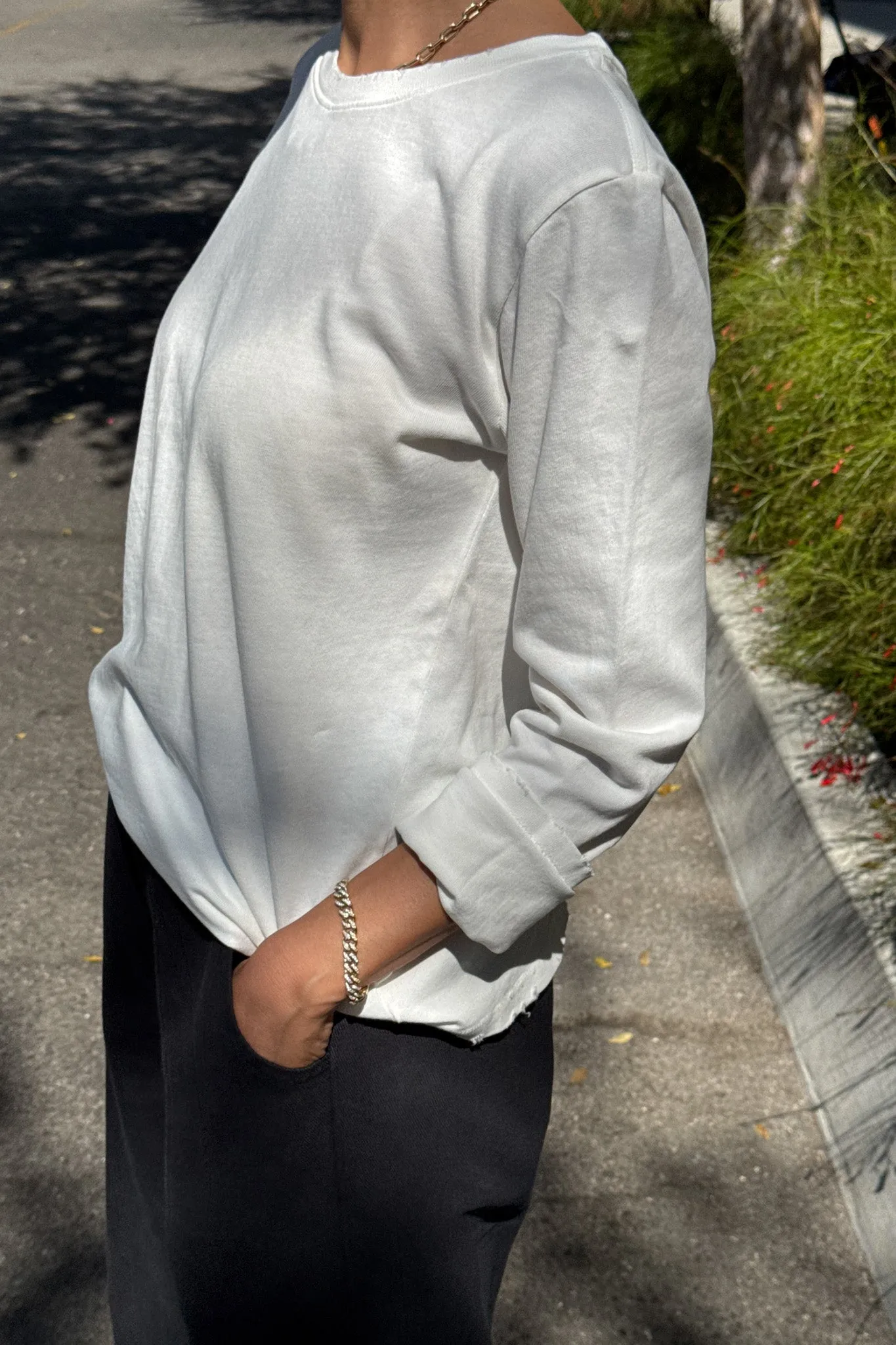 Everyday Long Sleeve Tee - Vintage White sold by Le Bon Shoppe product image thumbnail 2