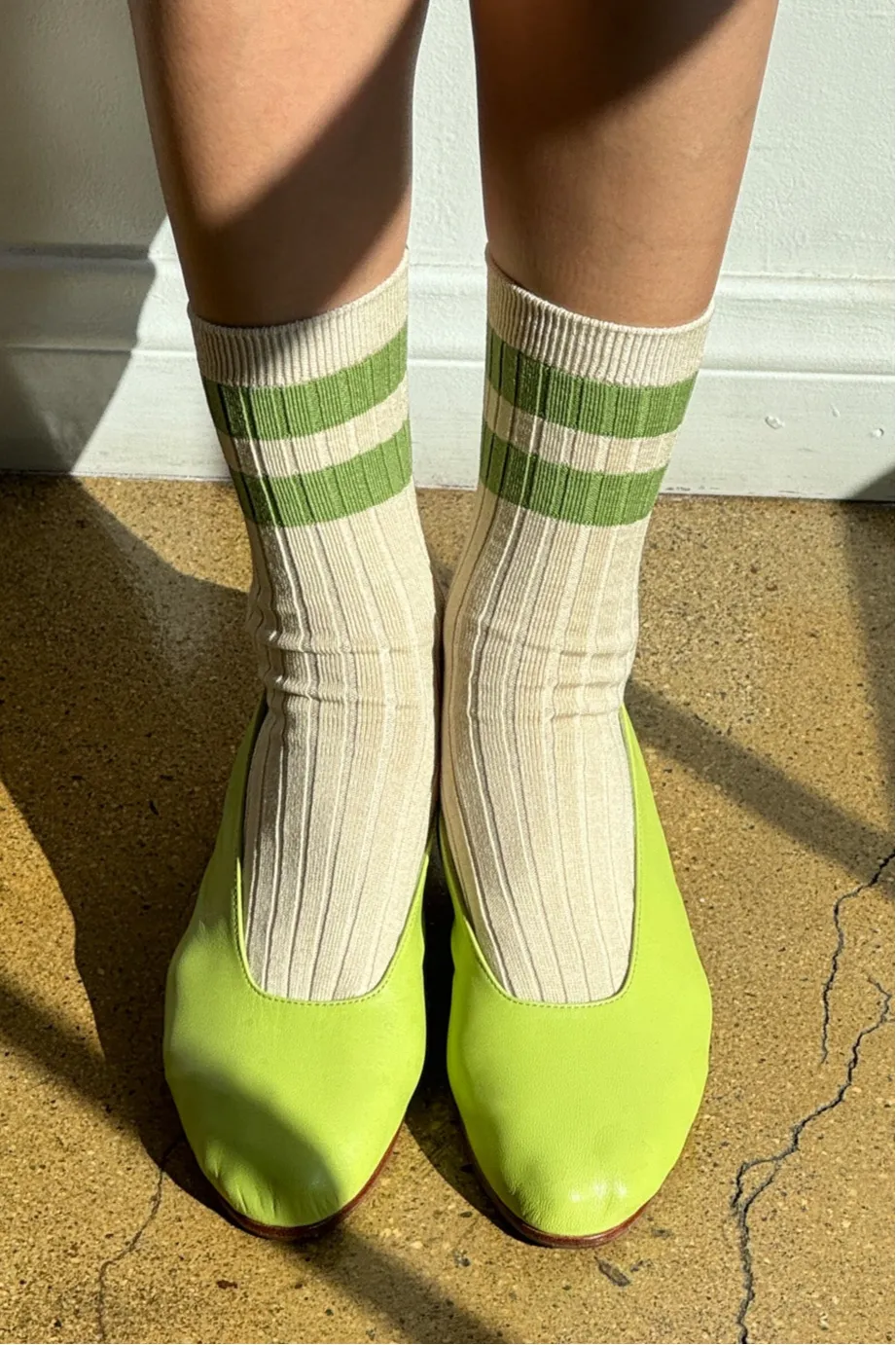 Her Varsity Socks - Pear sold by Le Bon Shoppe