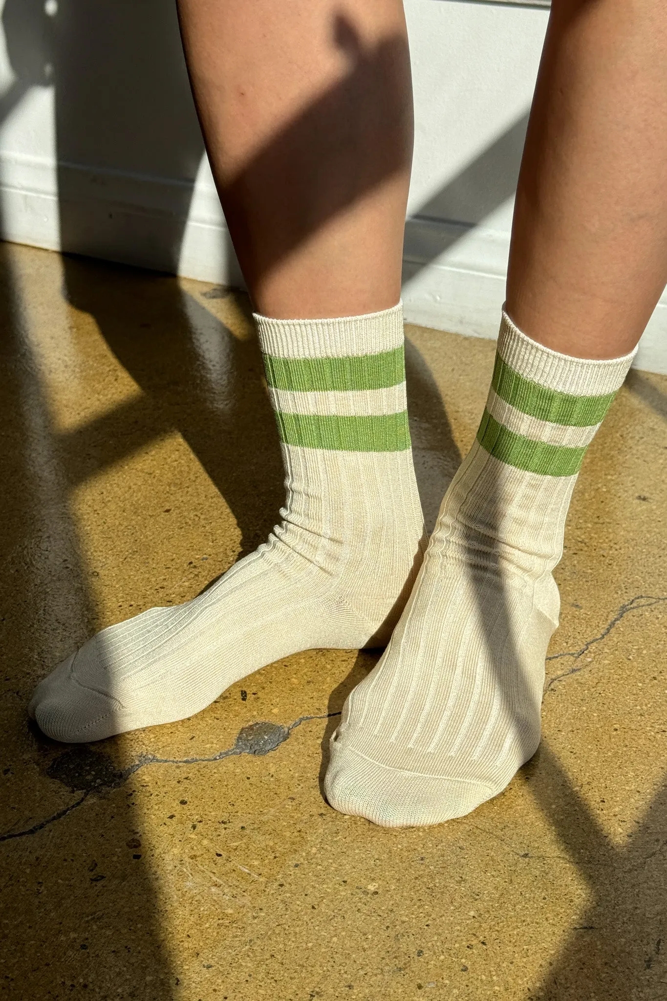 Her Varsity Socks - Pear sold by Le Bon Shoppe product image thumbnail 2