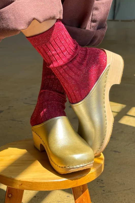 Her Socks (Glitter) - Carmine Glitter sold by Le Bon Shoppe