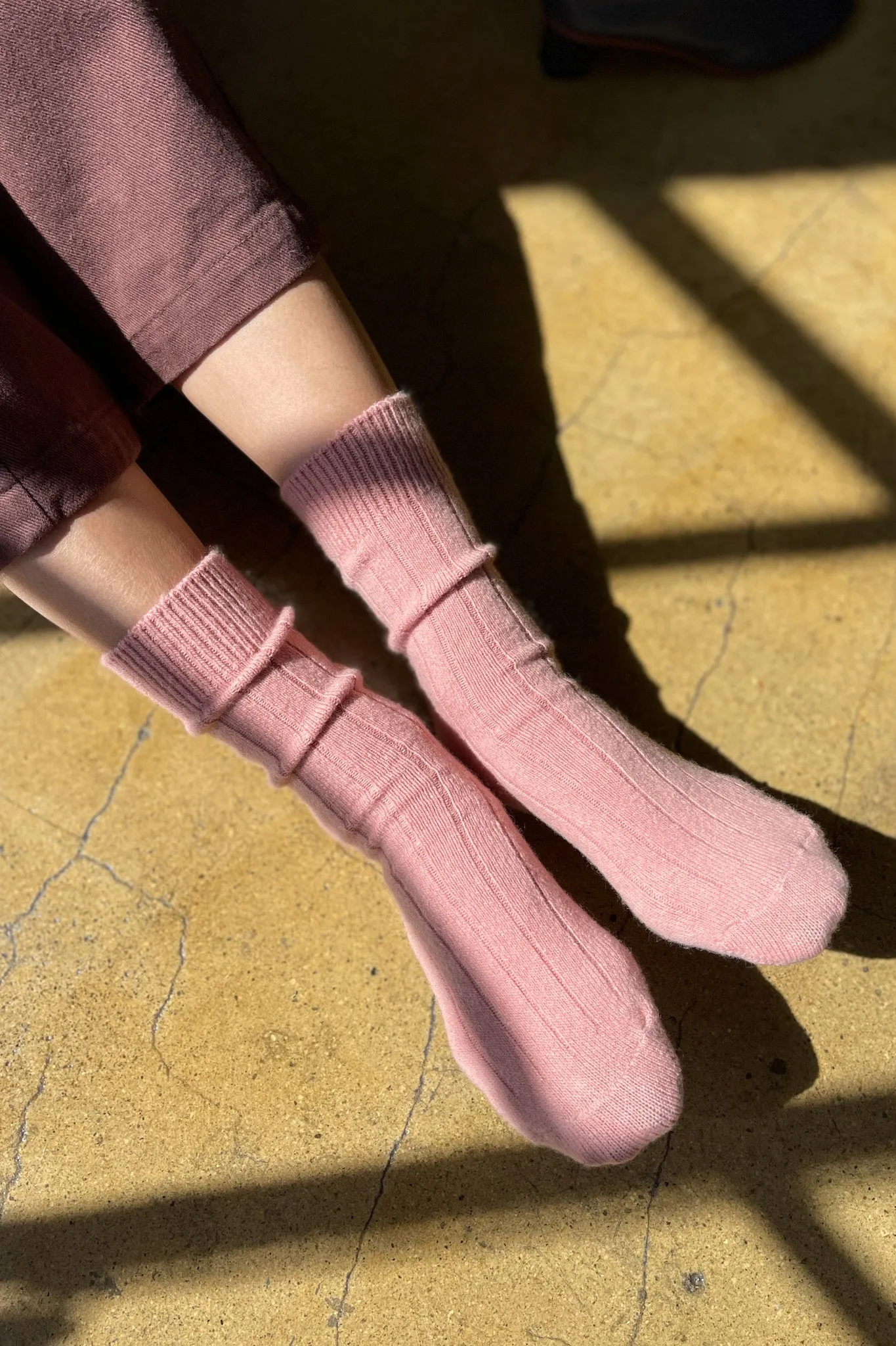 Classic Cashmere Socks - Rose Petal sold by Le Bon Shoppe product image thumbnail 2