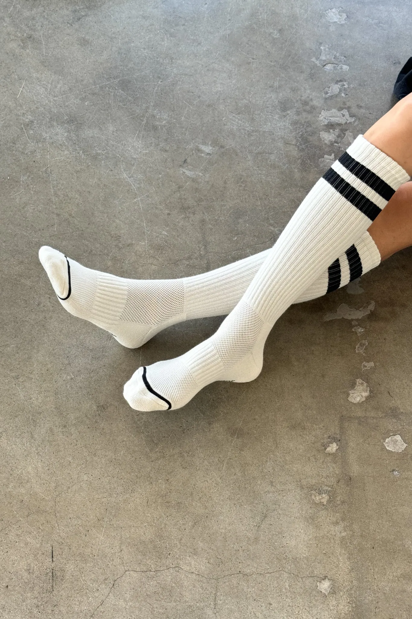 Knee High Boyfriend Socks - Cream sold by Le Bon Shoppe product image thumbnail 2
