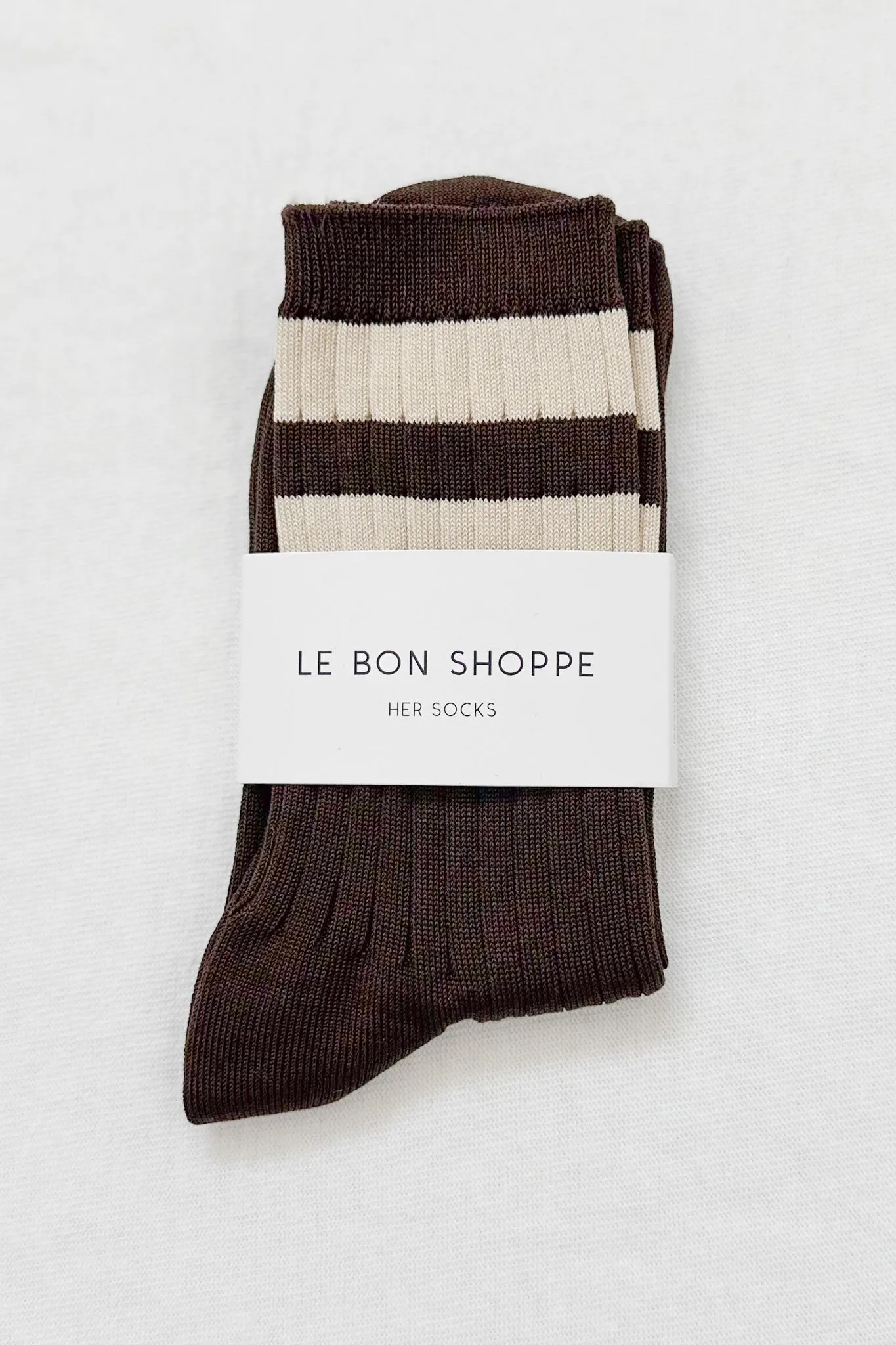 Her Varsity Socks - Espresso sold by Le Bon Shoppe product image thumbnail 3