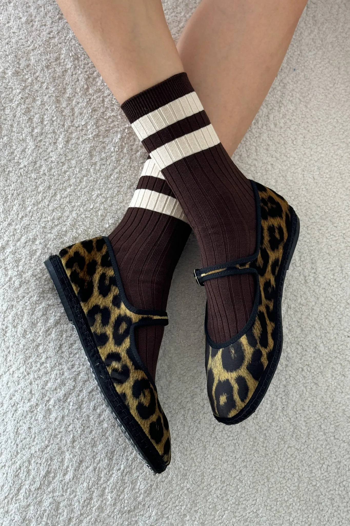 Her Varsity Socks - Espresso sold by Le Bon Shoppe product image thumbnail 2