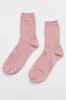 Embroidered Her Socks (MC cotton) - Pink Soda + Silver Seashell sold by Le Bon Shoppe