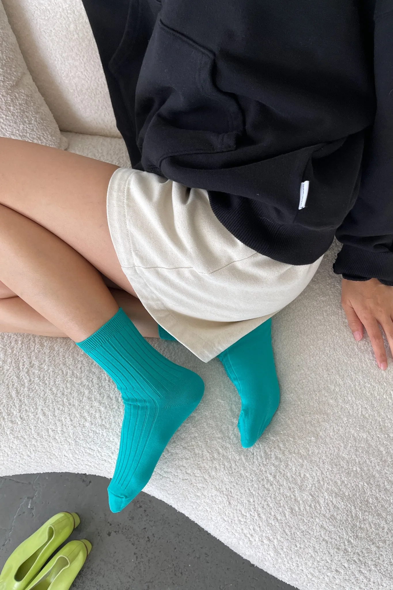 Her Socks (MC cotton) - Turquoise sold by Le Bon Shoppe product image thumbnail 3
