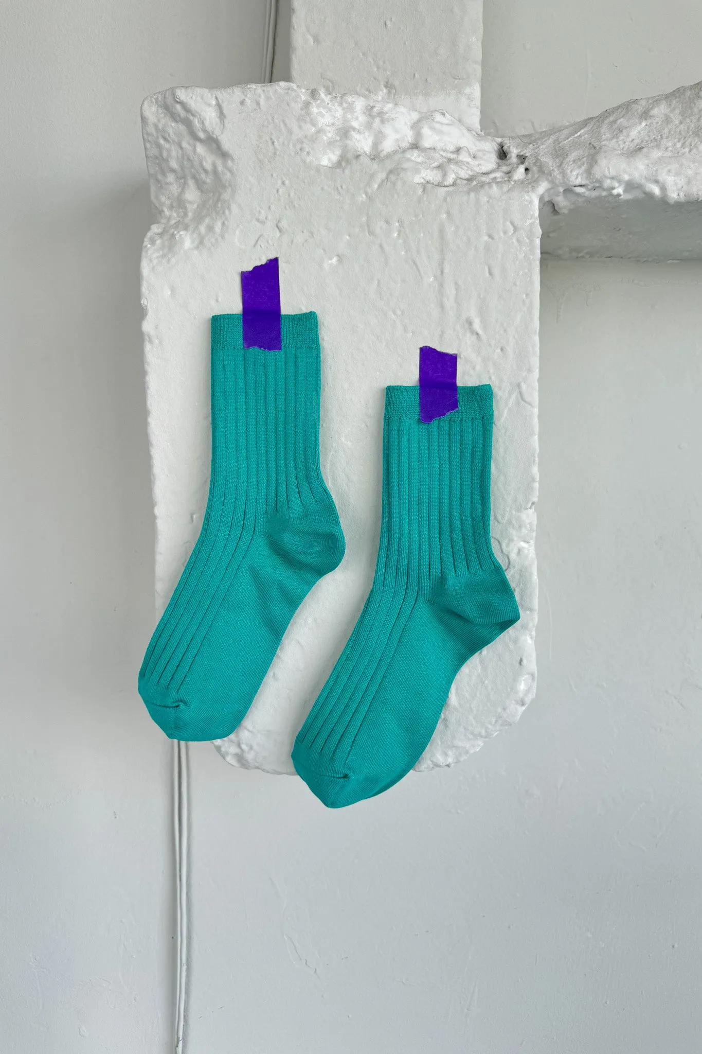 Her Socks (MC cotton) - Turquoise sold by Le Bon Shoppe product image thumbnail 2
