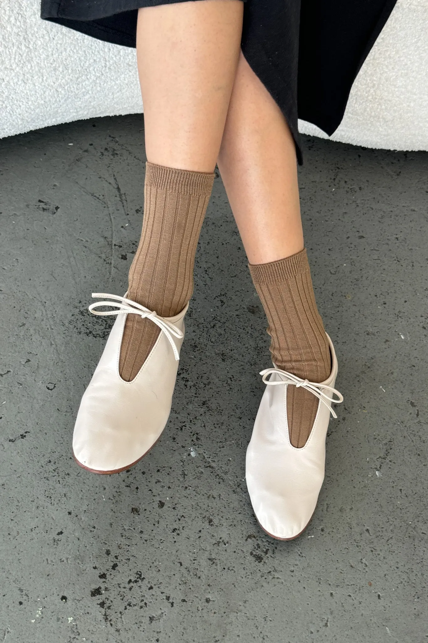 Her Socks (MC cotton) - Dark Tan sold by Le Bon Shoppe product image thumbnail 2