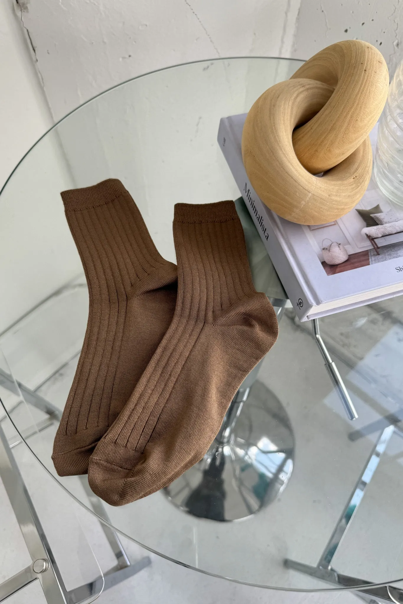 Her Socks (MC cotton) - Dark Tan sold by Le Bon Shoppe product image thumbnail 4