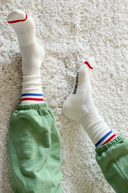 EXTENDED  Boyfriend Socks - Milk sold by Le Bon Shoppe