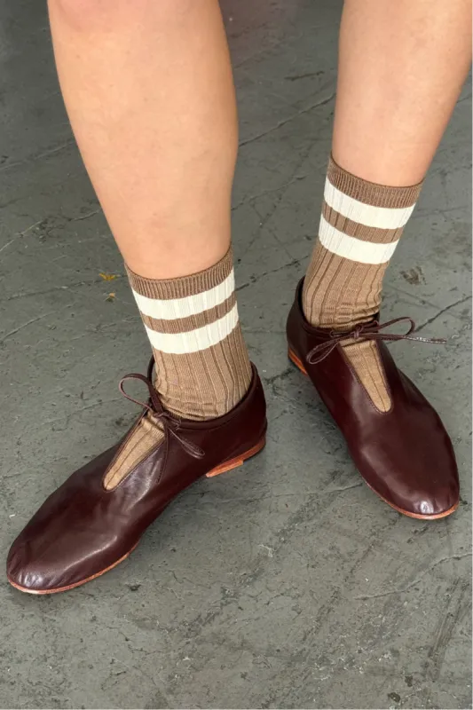 Her Varsity Socks - Toffee sold by Le Bon Shoppe