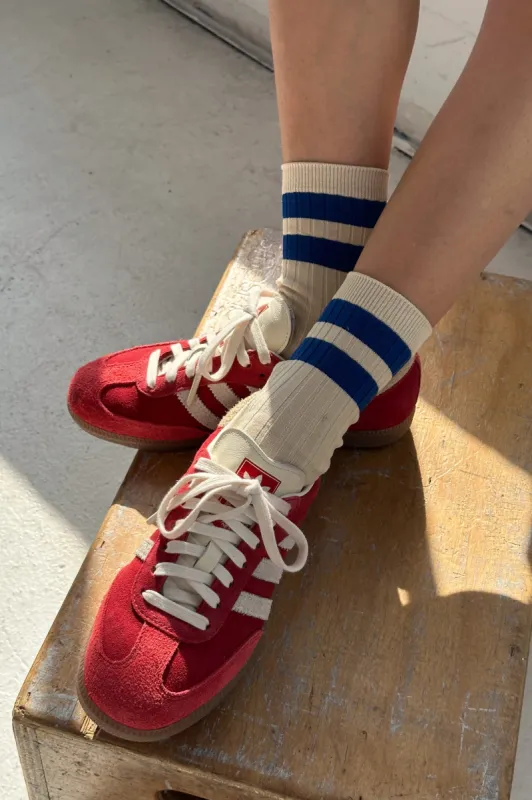 Her Varsity Socks - Azure sold by Le Bon Shoppe