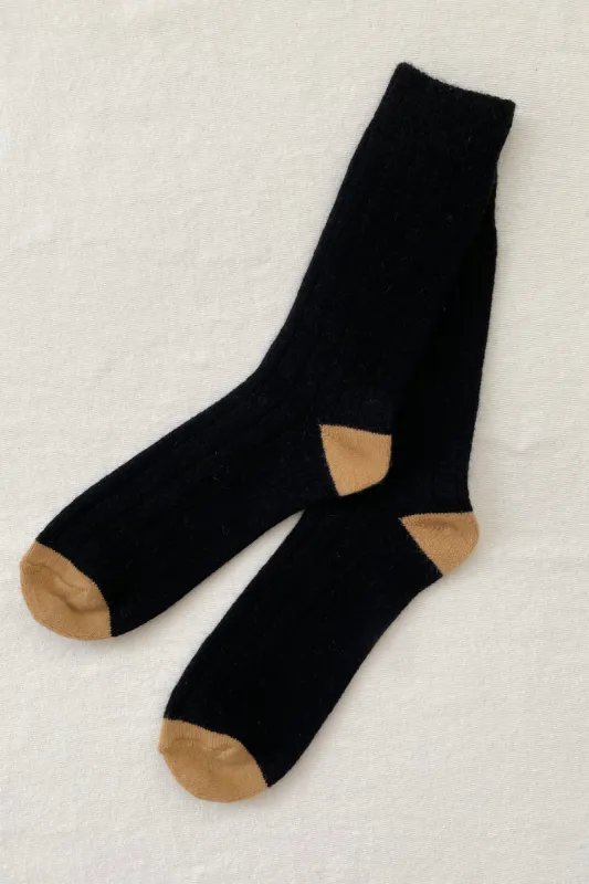 EXTENDED  Cashmere Classic Socks - Black sold by Le Bon Shoppe