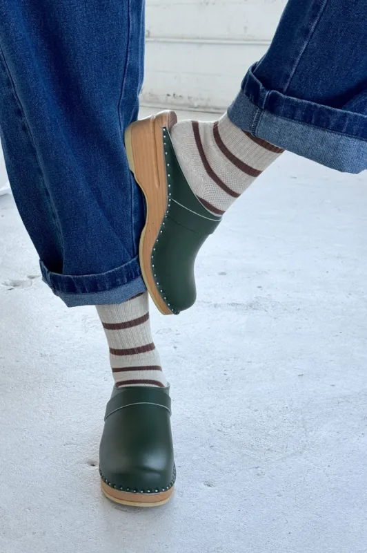 Striped Boyfriend Socks - Flax Stripe sold by Le Bon Shoppe