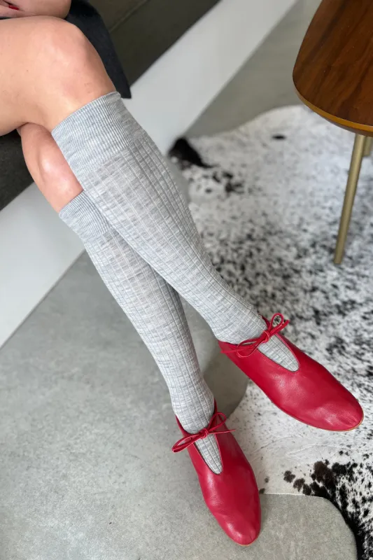 Schoolgirl Socks (Merino Wool Blend) - Grey Melange sold by Le Bon Shoppe