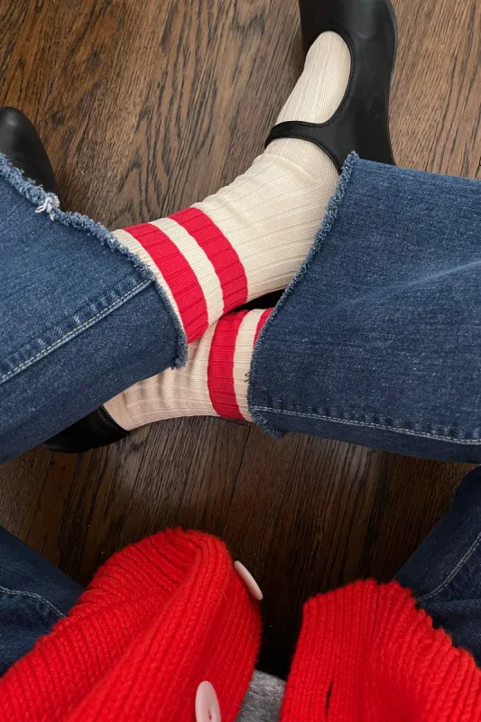 Her Varsity Socks - RED sold by Le Bon Shoppe