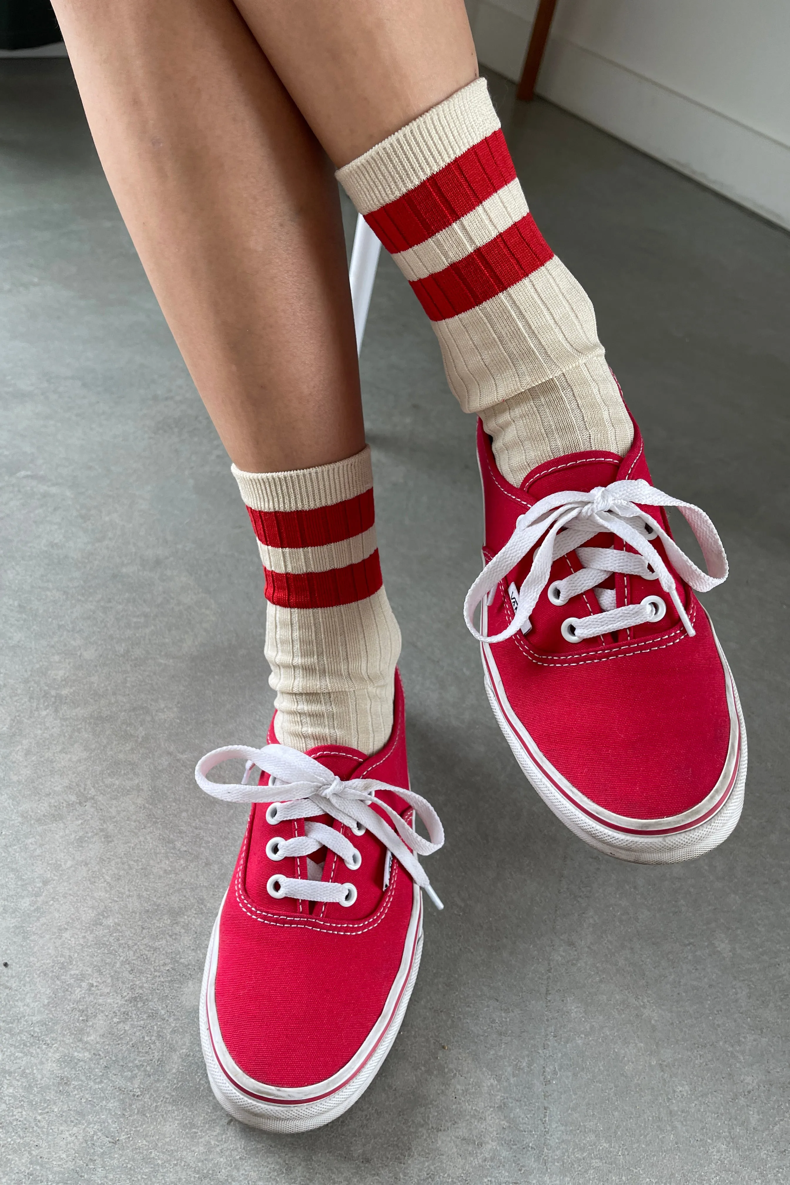 Her Varsity Socks - RED sold by Le Bon Shoppe product image thumbnail 2