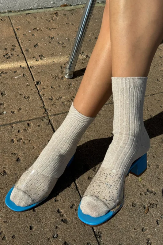 Her Socks (Glitter) - Ivory Gold Glitter sold by Le Bon Shoppe