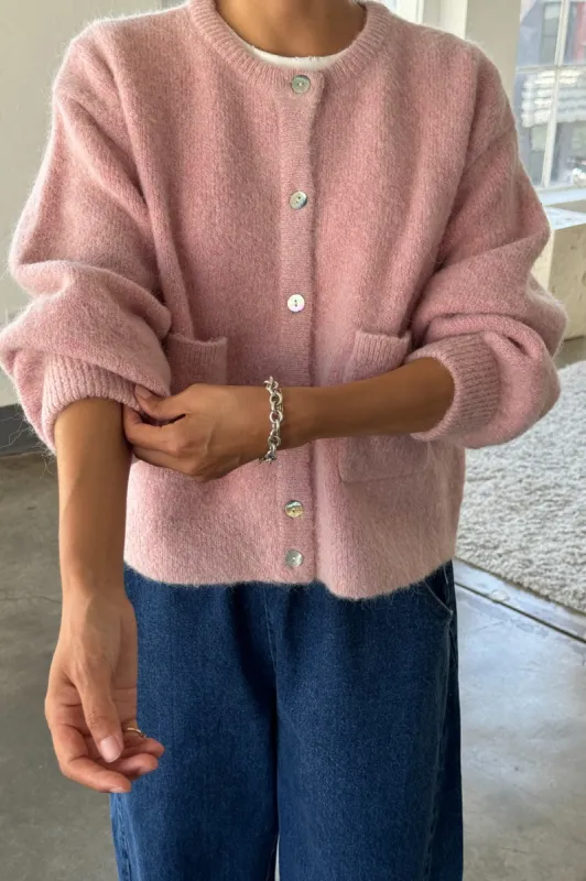 Amélie Alpaca Cardigan - Pink Rose sold by Le Bon Shoppe