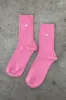 Embroidered Her Socks (MC cotton) - PINK WATER + HEART sold by Le Bon Shoppe