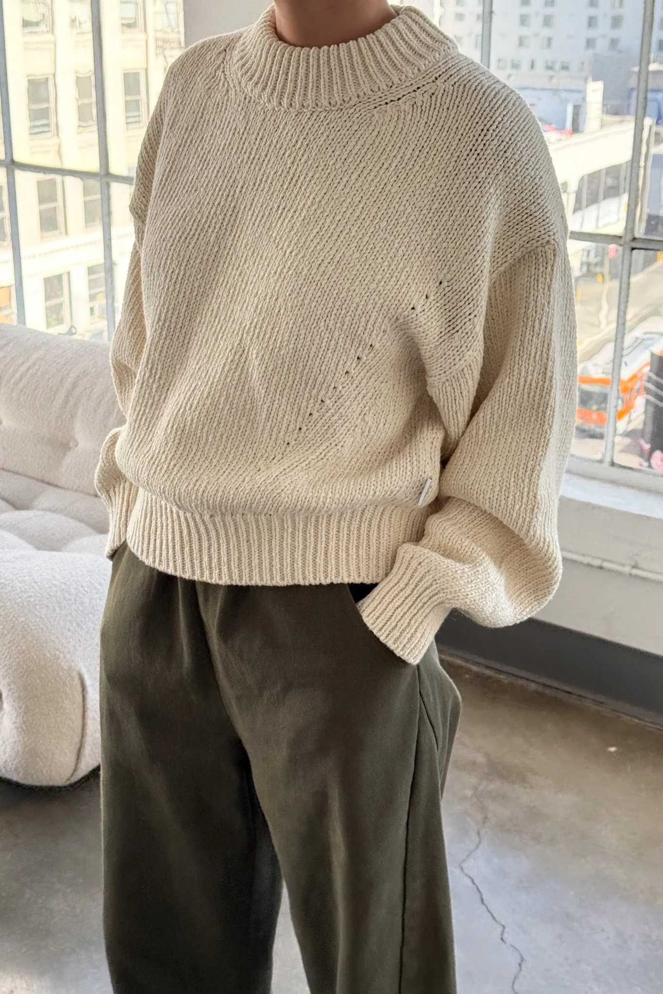 Zoe Cotton Sweater - NATUREL sold by Le Bon Shoppe