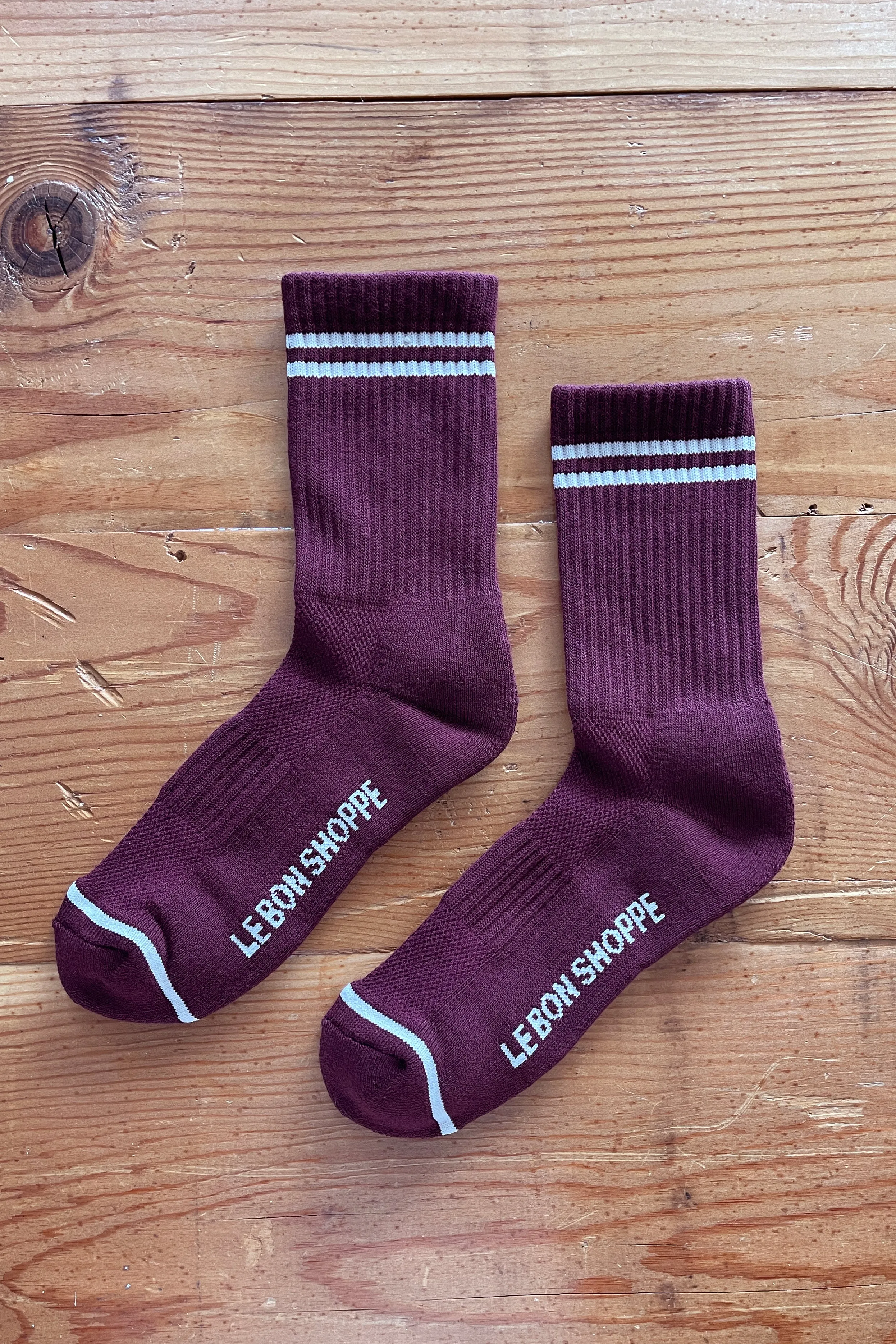 Boyfriend Socks - Maroon sold by Le Bon Shoppe product image thumbnail 5