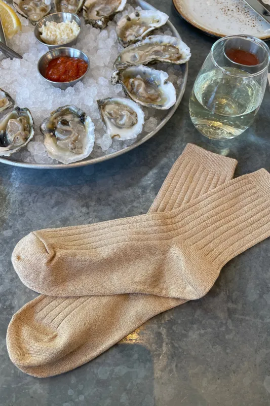 Her Socks (Glitter) - Champagne Glitter sold by Le Bon Shoppe