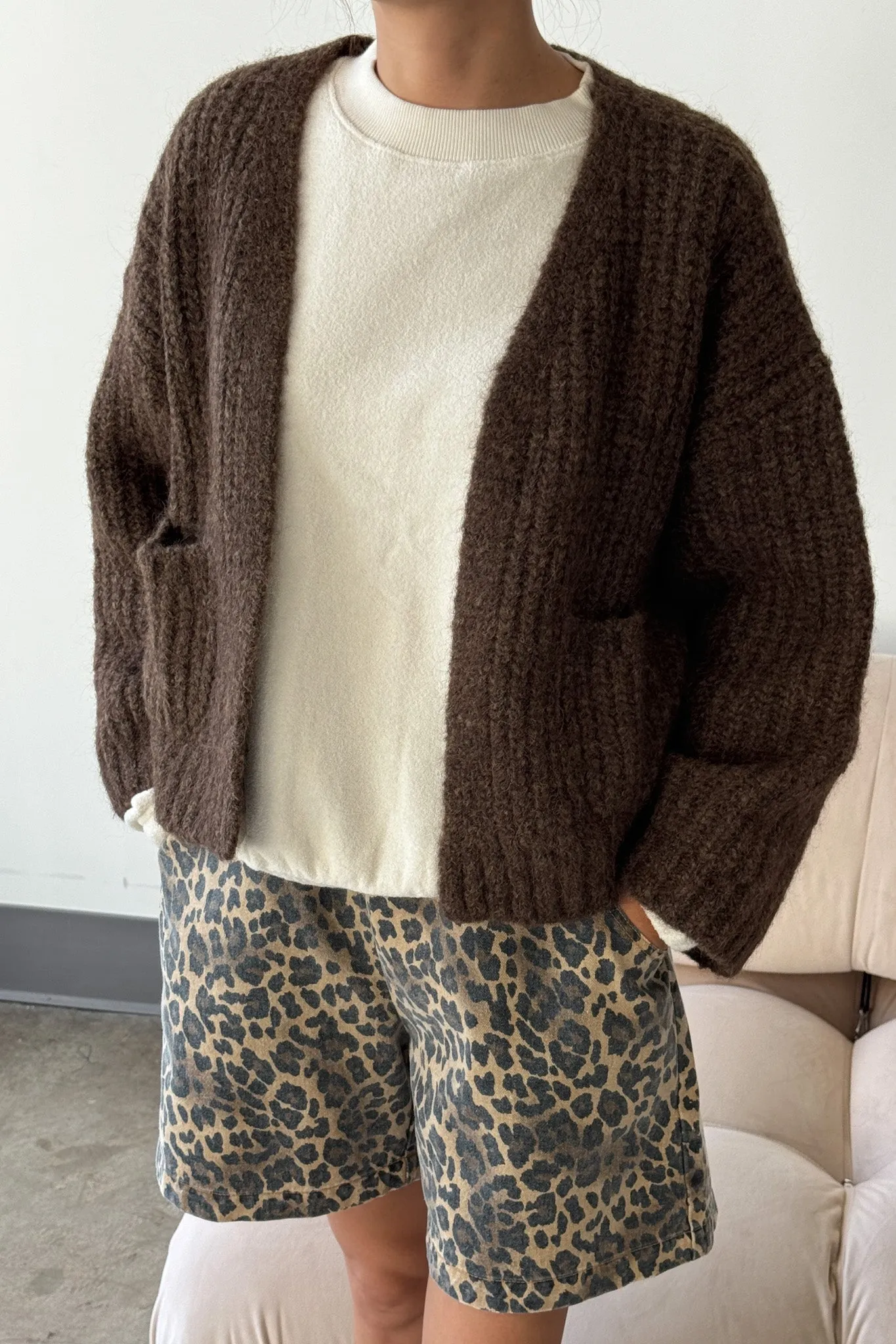 Alpaca Sweater Jacket - Wood sold by Le Bon Shoppe product image thumbnail 4
