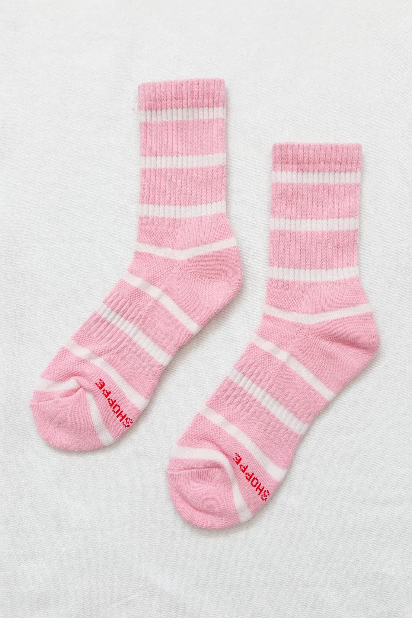 Striped Boyfriend Socks - Pink White Stripe sold by Le Bon Shoppe product image thumbnail 5