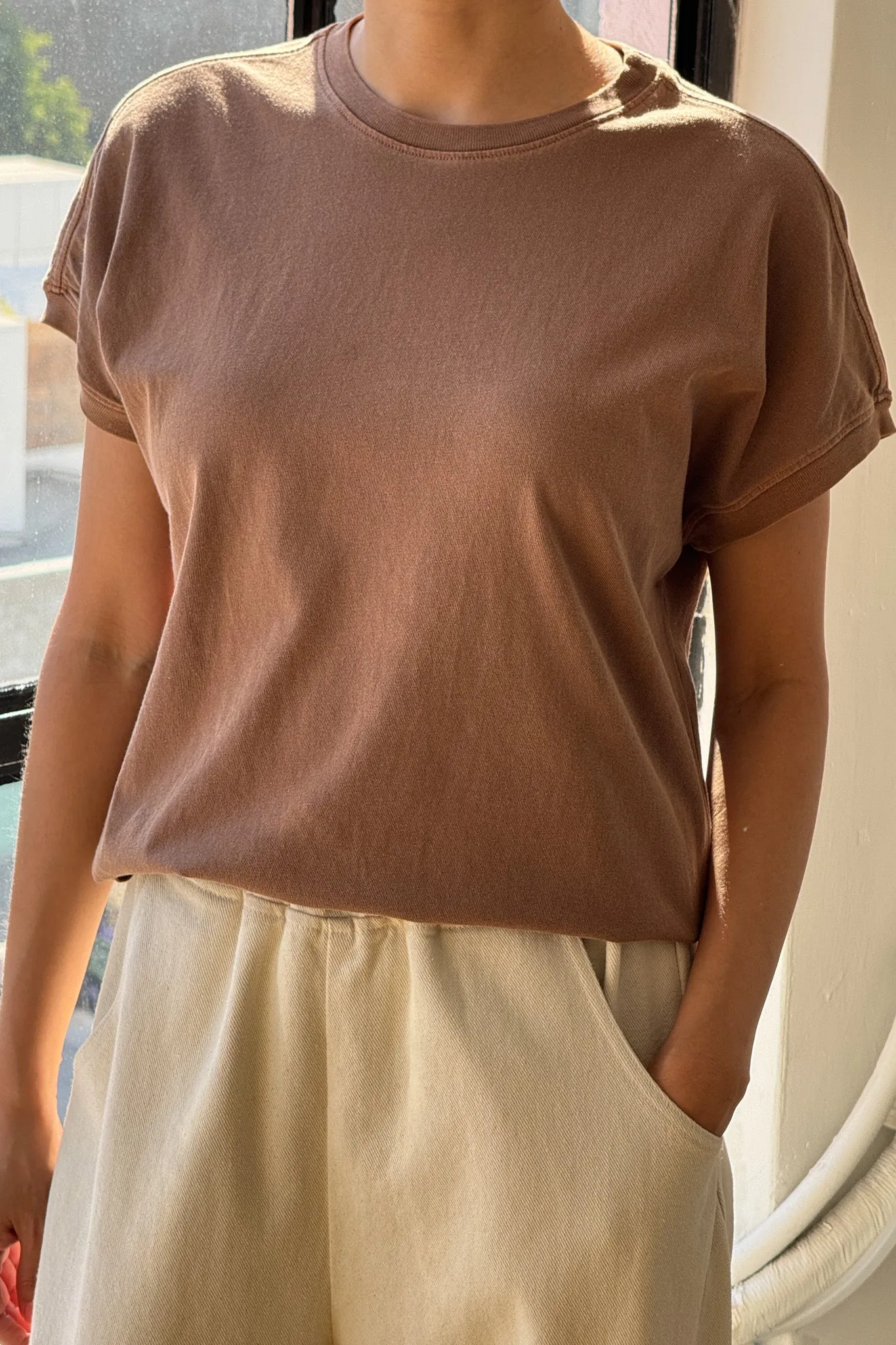 Ease Tee - Chocolate sold by Le Bon Shoppe