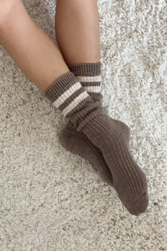 Cottage Varsity Socks - Flax Varsity sold by Le Bon Shoppe