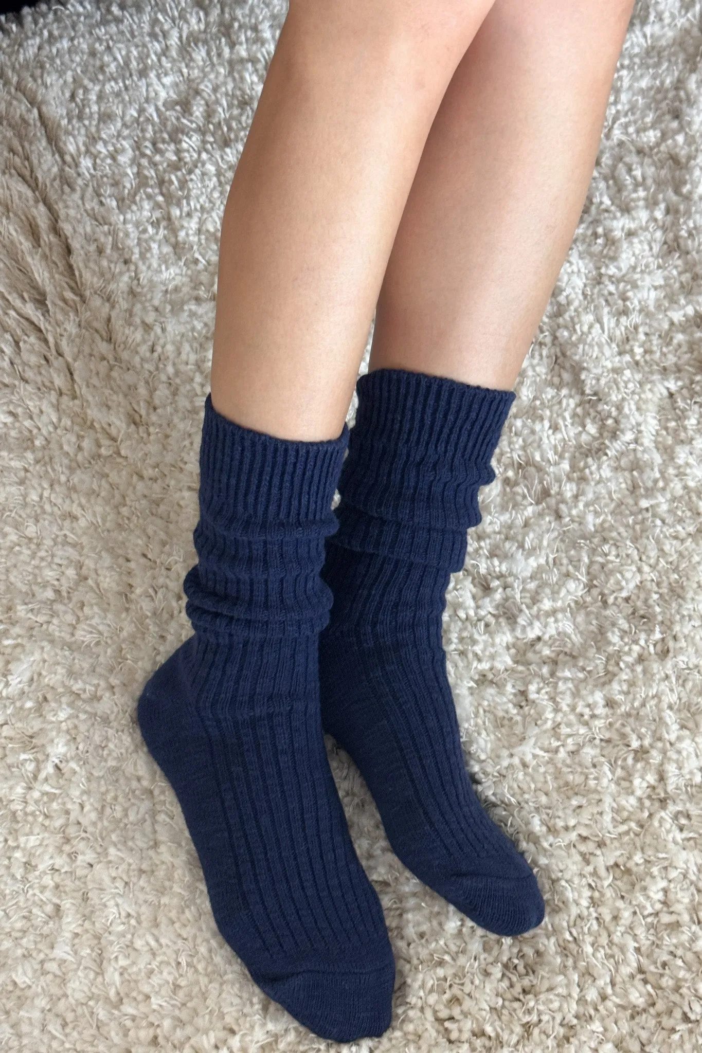 Cottage Socks - Navy sold by Le Bon Shoppe product image thumbnail 5