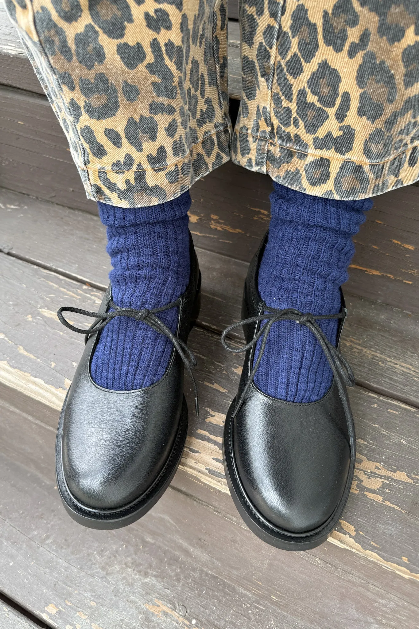 Cottage Socks - Navy sold by Le Bon Shoppe product image thumbnail 2