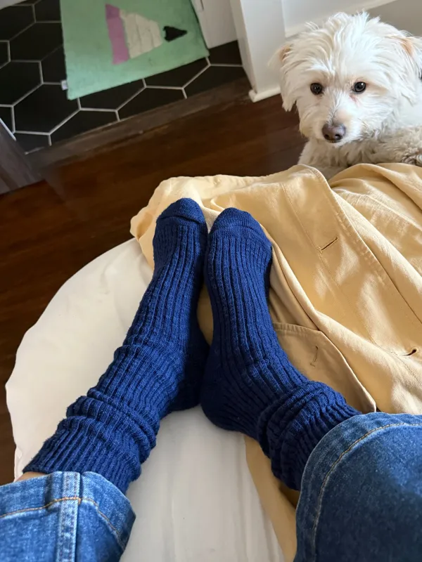 Cottage Socks - Navy sold by Le Bon Shoppe