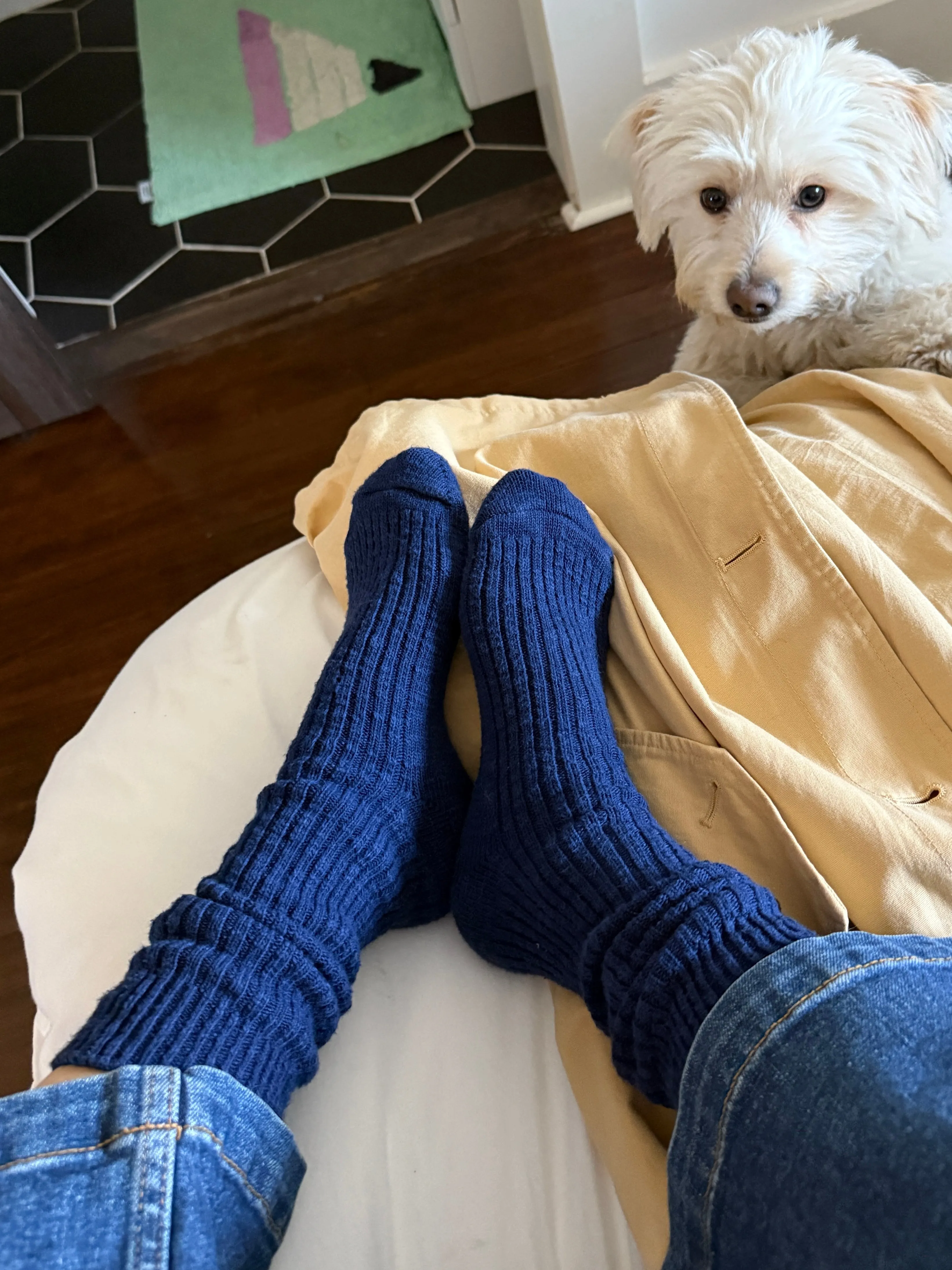 Cottage Socks - Navy sold by Le Bon Shoppe