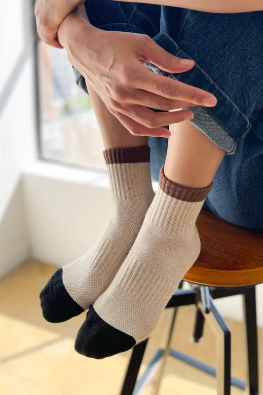 Color Block Girlfriend Socks - Black Coffee sold by Le Bon Shoppe