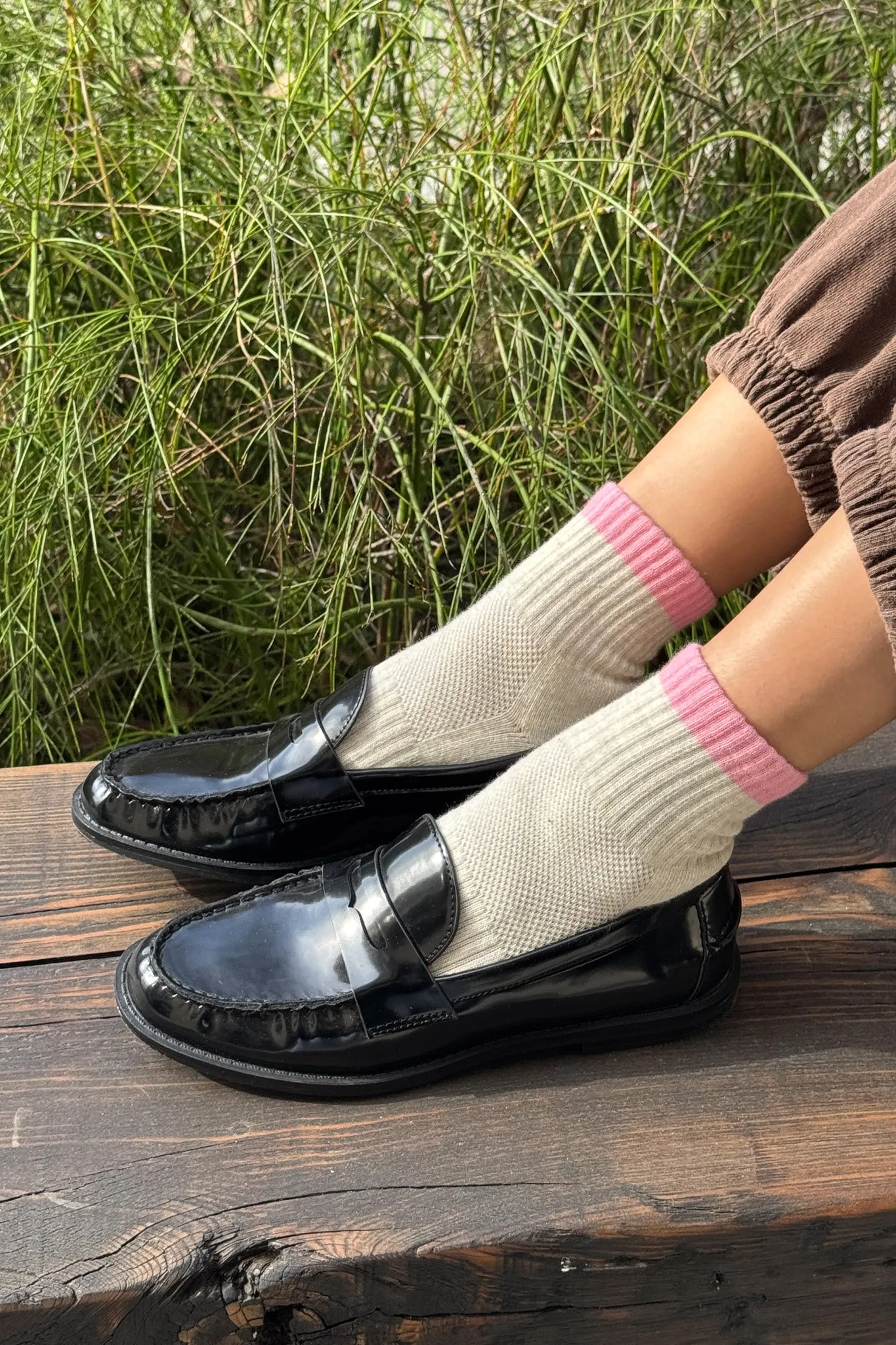 Color Block Girlfriend Socks - Grey Pink sold by Le Bon Shoppe product image thumbnail 3