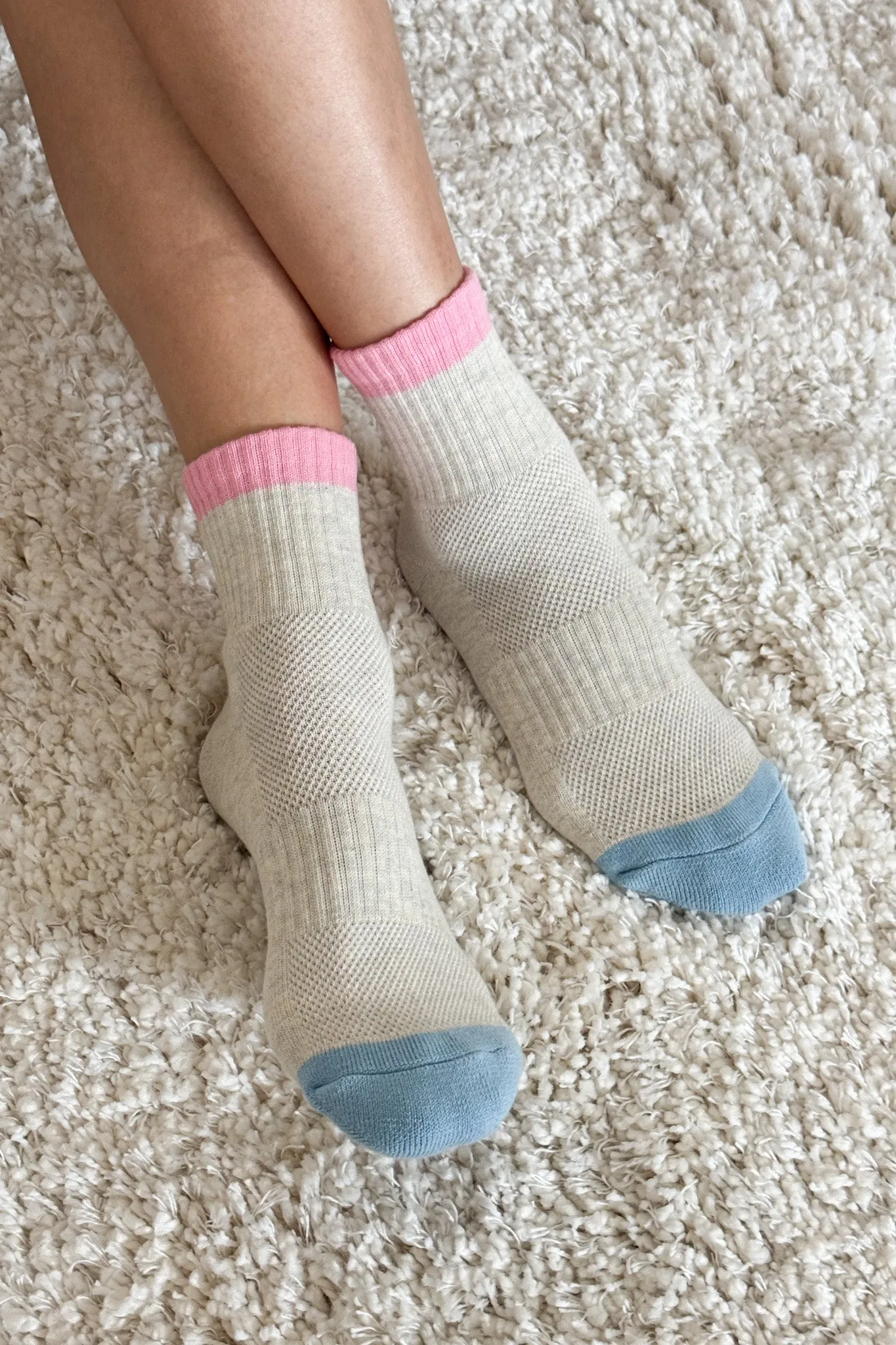 Color Block Girlfriend Socks - Grey Pink sold by Le Bon Shoppe product image thumbnail 4