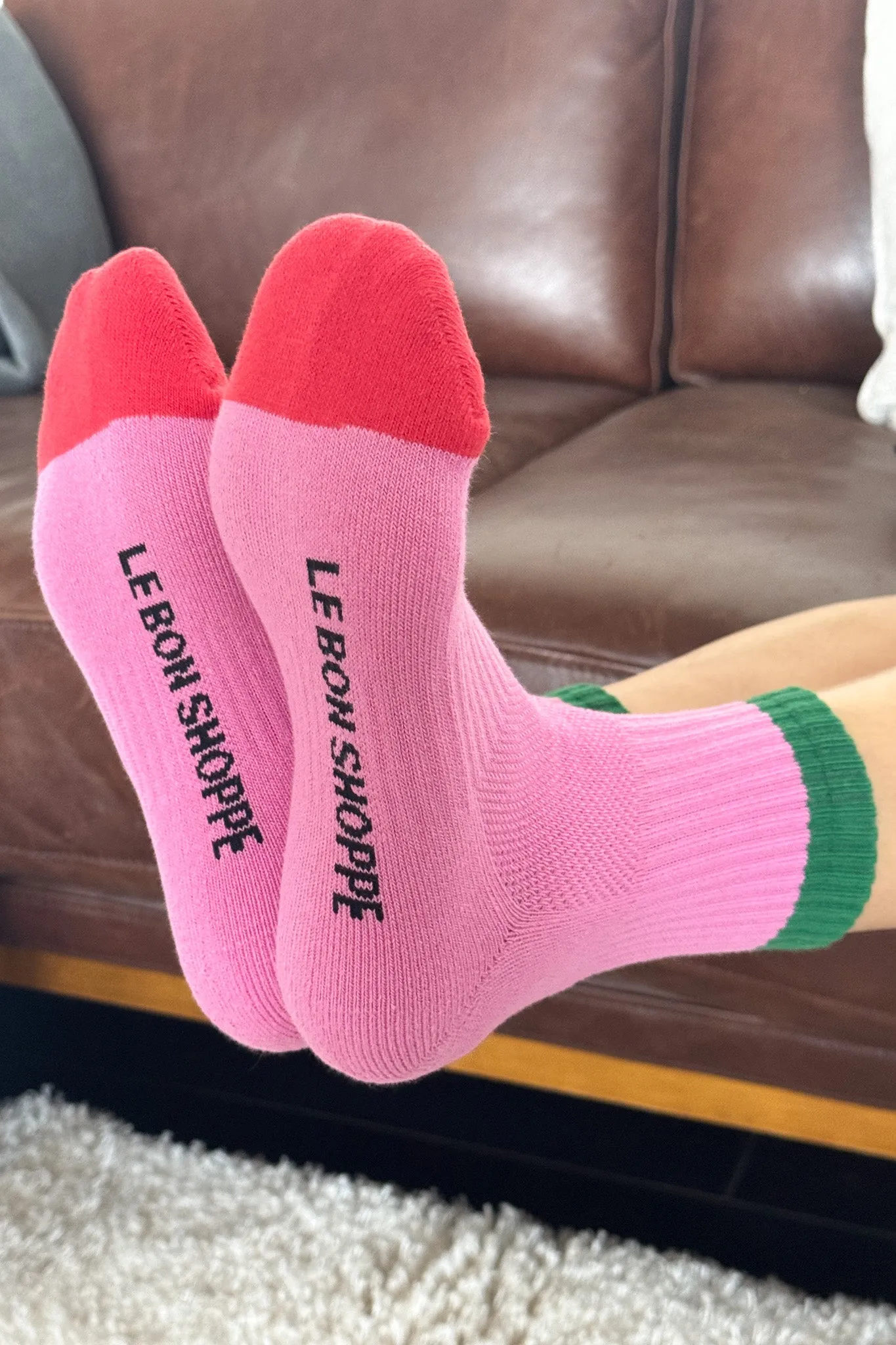 Color Block Girlfriend Socks - Rose Green sold by Le Bon Shoppe product image thumbnail 4