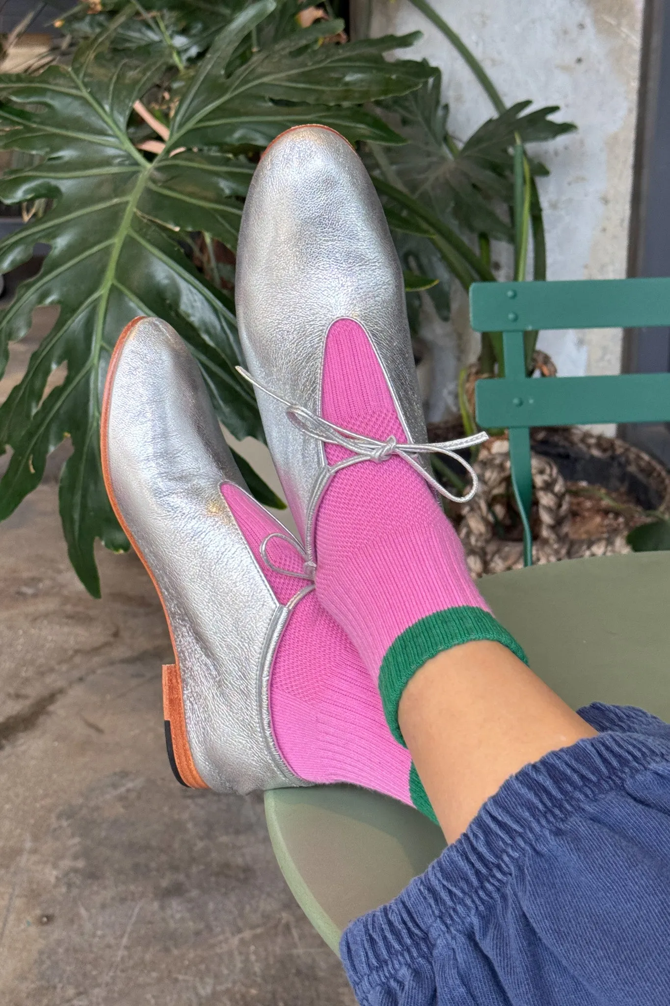 Color Block Girlfriend Socks - Rose Green sold by Le Bon Shoppe product image thumbnail 2