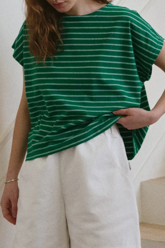 Chérie Tee - Green/White sold by Le Bon Shoppe
