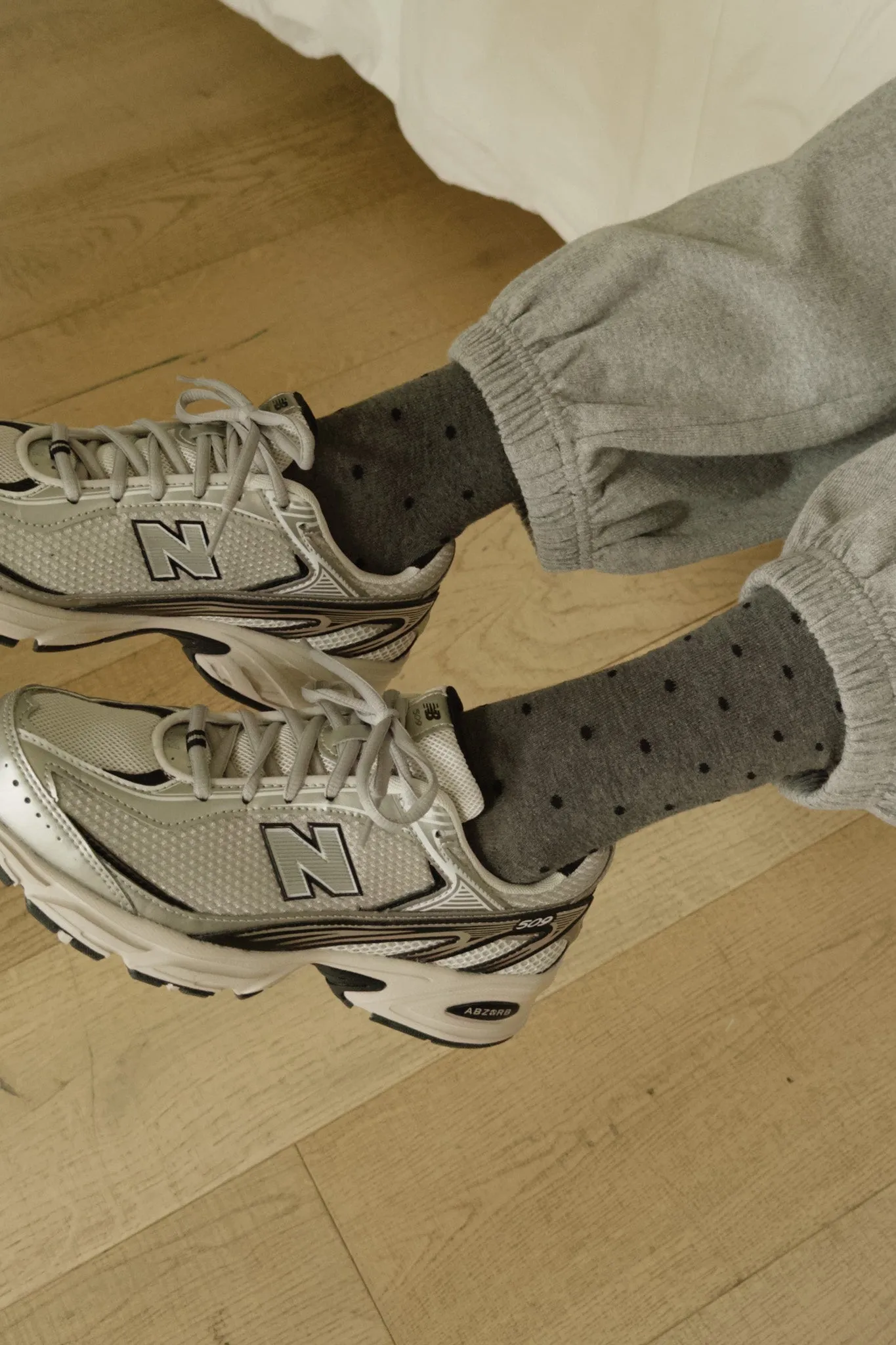 Sneaker Socks - Polka Dot - Charcoal / Black sold by Le Bon Shoppe product image thumbnail 2