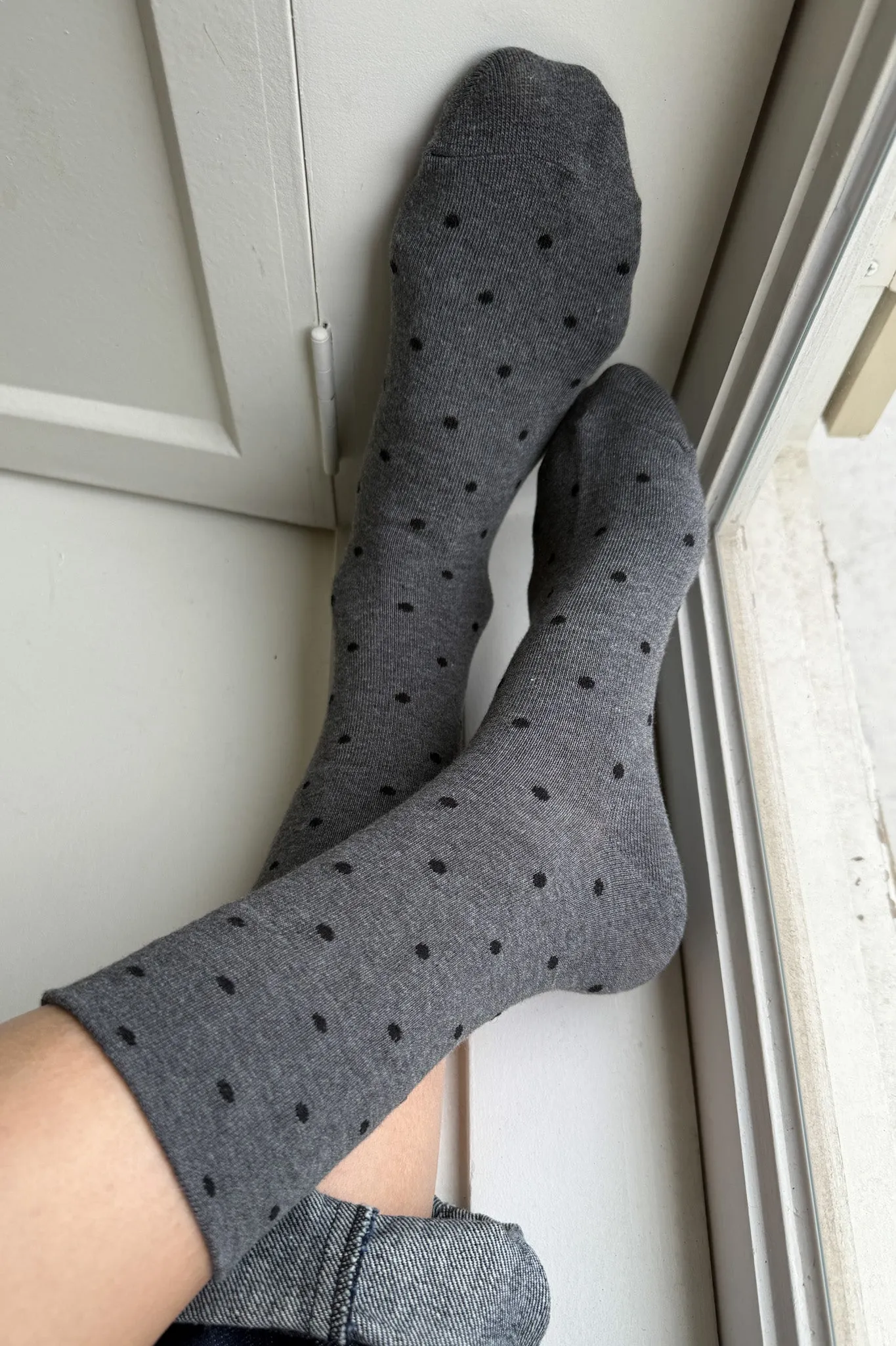 Sneaker Socks - Polka Dot - Charcoal / Black sold by Le Bon Shoppe product image thumbnail 4