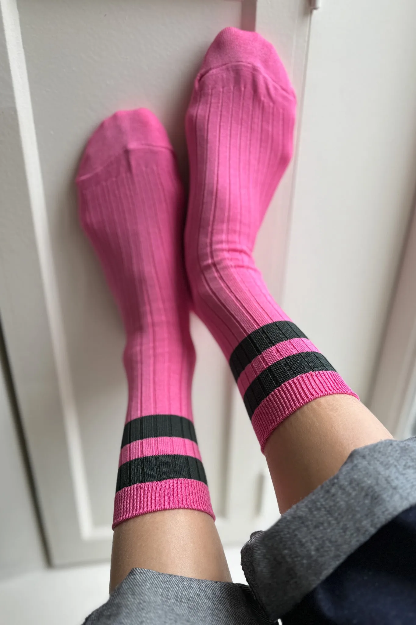 Her Varsity Socks - Pink Green sold by Le Bon Shoppe