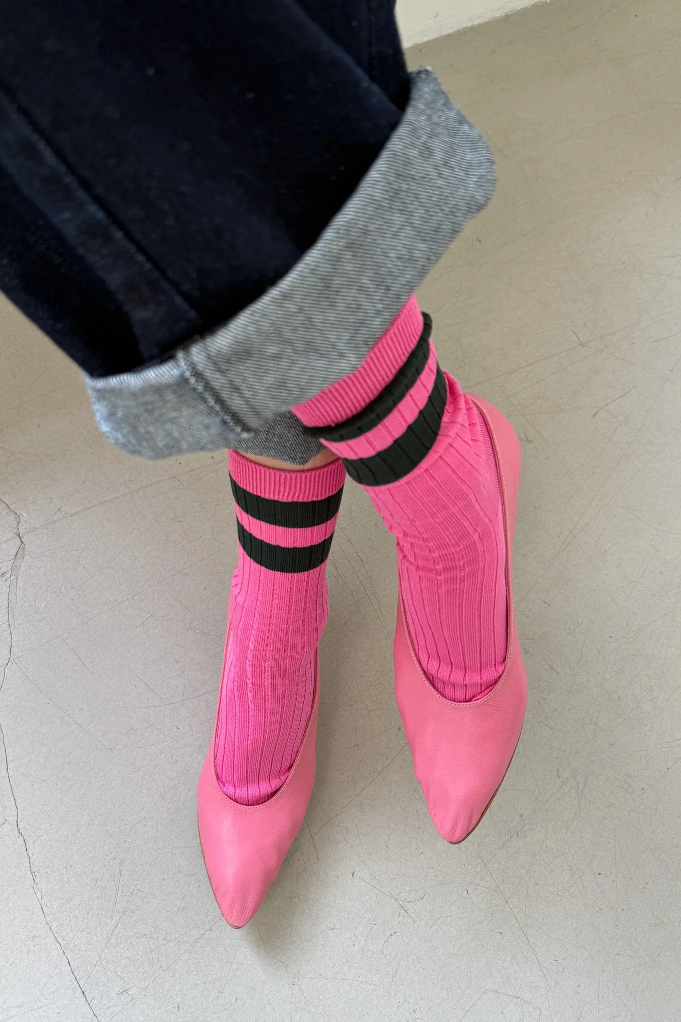 Her Varsity Socks - Pink Green sold by Le Bon Shoppe product image thumbnail 2