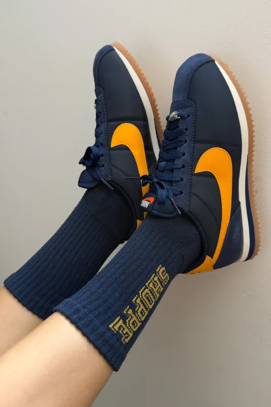 Preppy Socks - Navy/Gold sold by Le Bon Shoppe