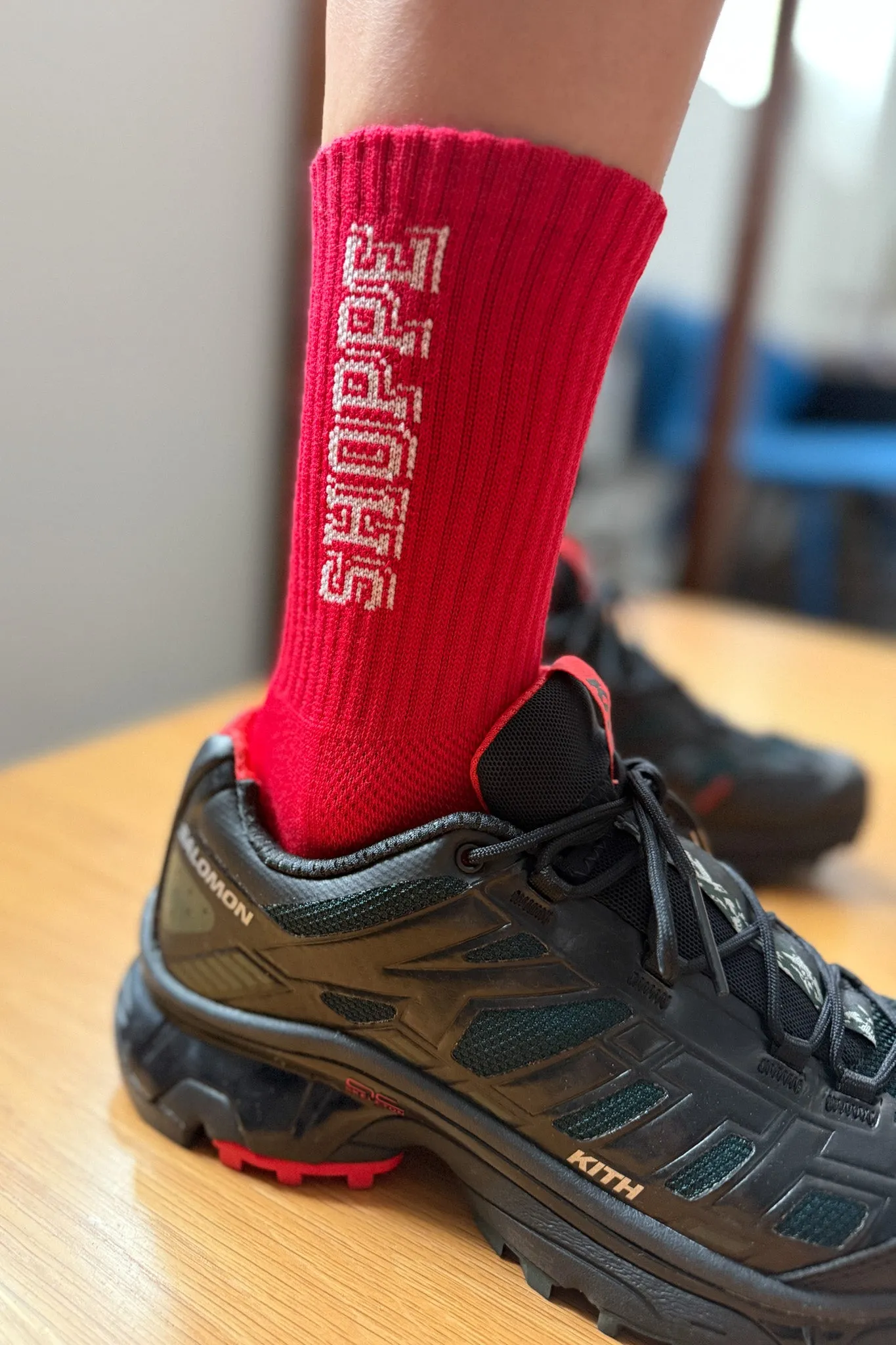 Preppy Socks - Red/Cream sold by Le Bon Shoppe