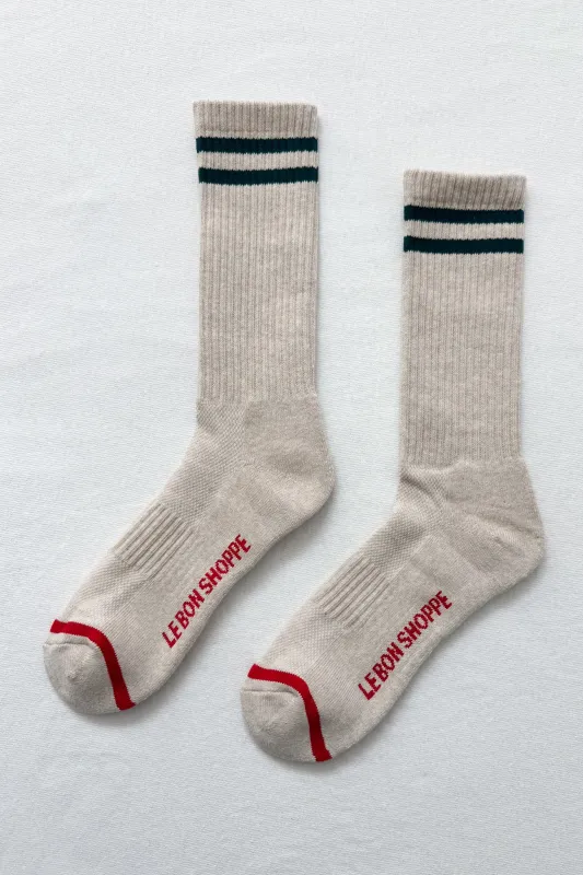 EXTENDED  Boyfriend Socks - Oatmeal sold by Le Bon Shoppe