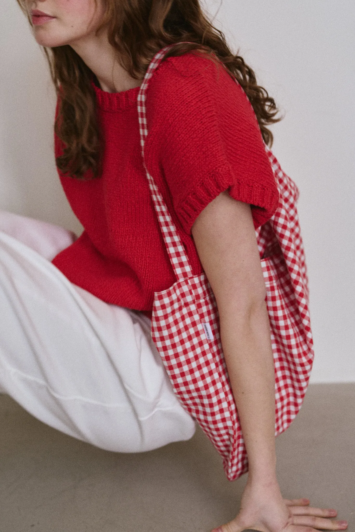 Happy Carry Bag - Red Gingham sold by Le Bon Shoppe product image thumbnail 3