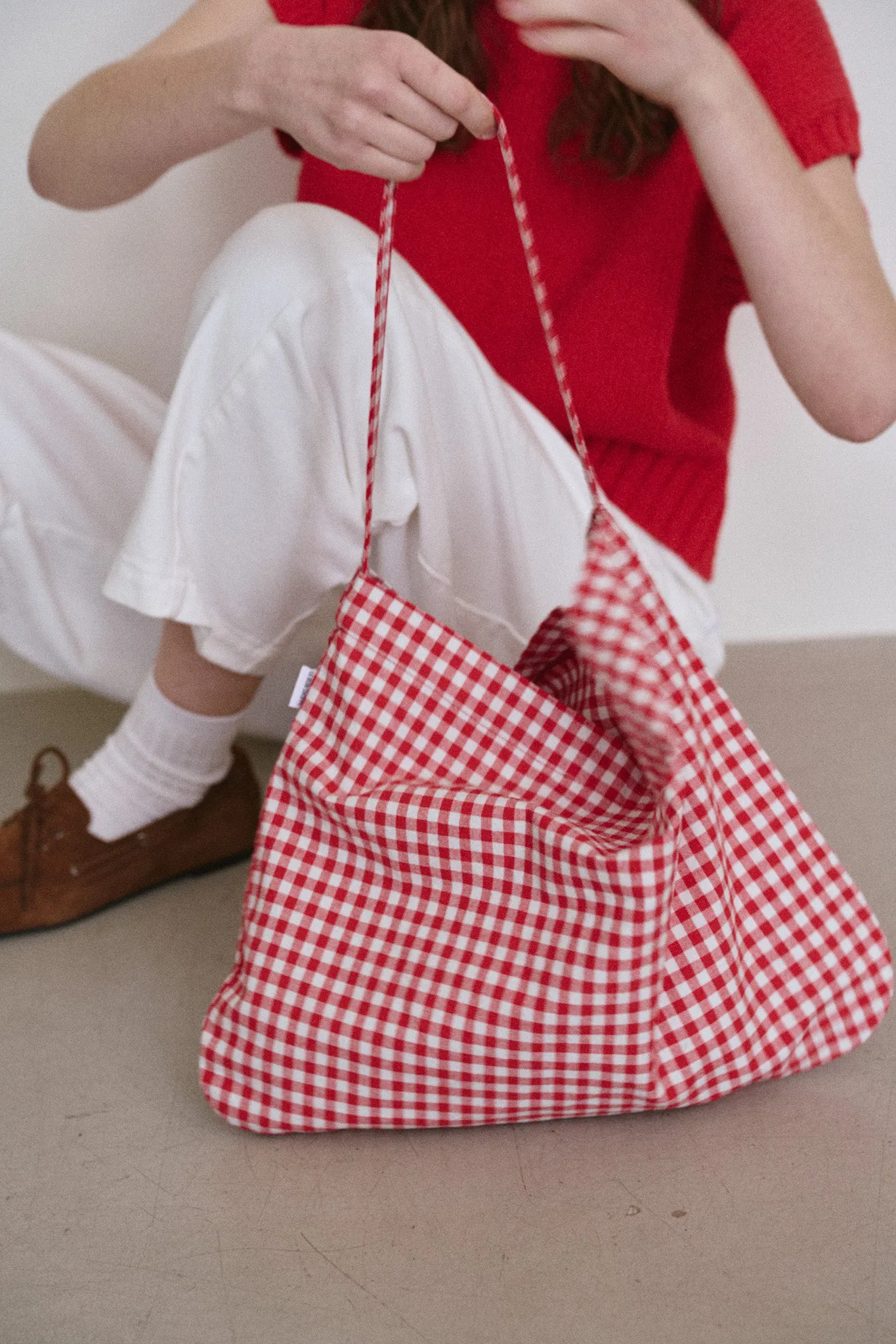 Happy Carry Bag - Red Gingham sold by Le Bon Shoppe product image thumbnail 2